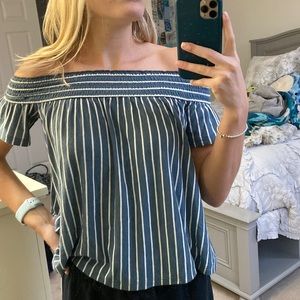 Off the shoulder stripped top